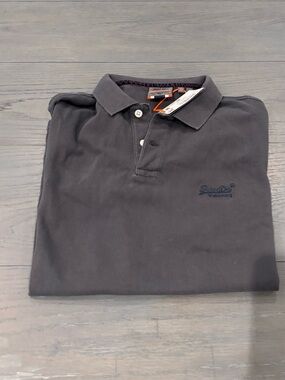 Superdry Men's Polo Shirt in Charcoal Gray